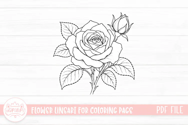 Rose Flower Coloring Book PDF Ready To Print