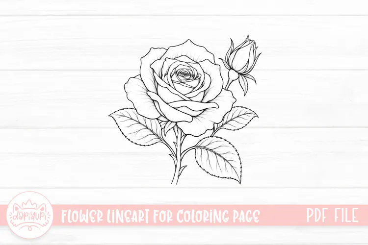 Rose Flower Coloring Book PDF Ready To Print