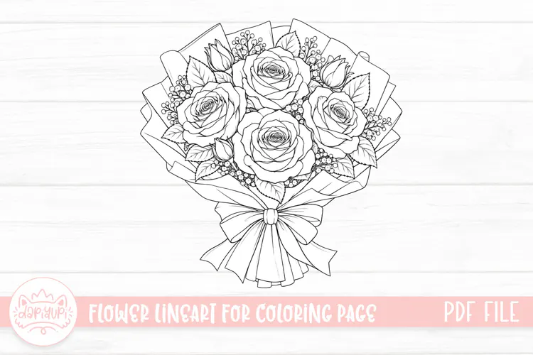 Rose Flower Coloring Book PDF Ready To Print