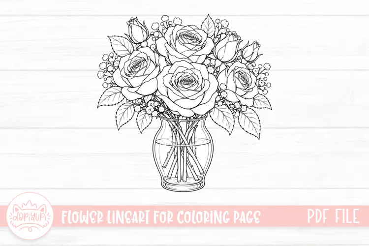 Rose Flower Coloring Book PDF Ready To Print