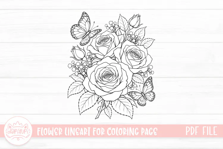 Rose Flower Coloring Book PDF Ready To Print