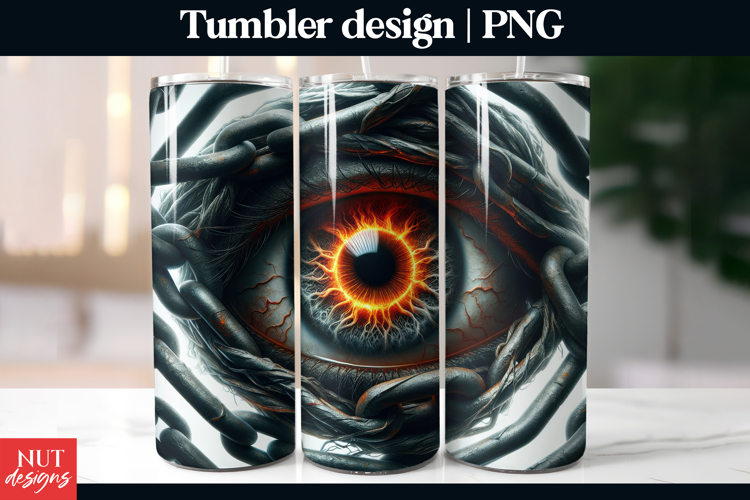 Dark Magic Halloween Tumbler 20oz Fiery Eye Tumbler