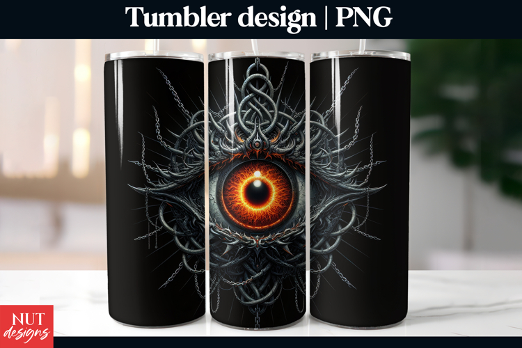 Dark Magic Halloween Tumbler 20oz Fiery Eye Tumbler