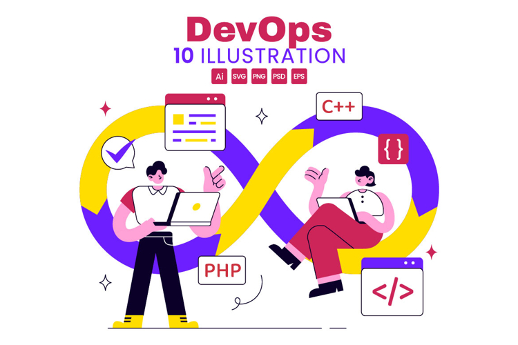 10 DevOps Vector Illustration
