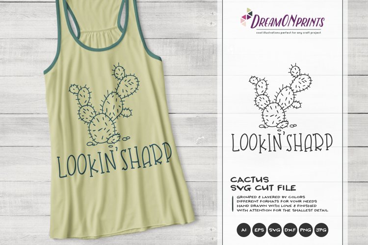 Looking Sharp | Funny Cactus SVG example image 1
