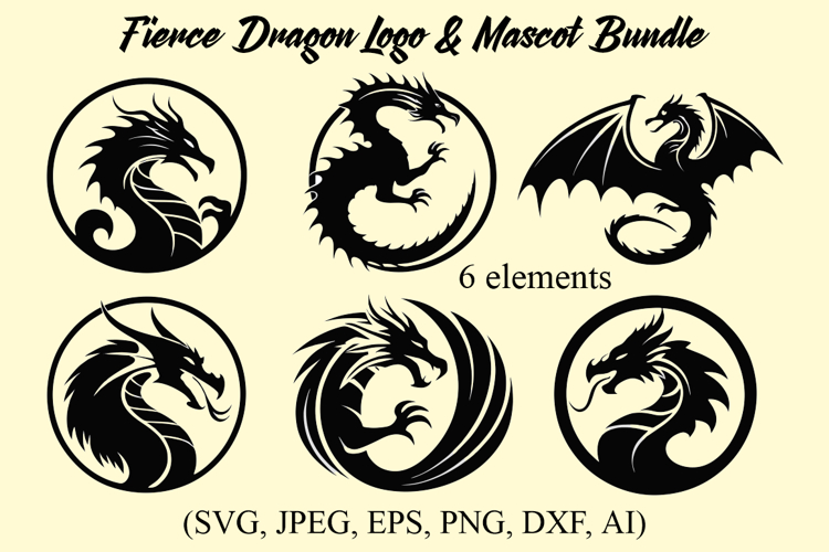 Fierce Dragon Logo & Mascot Bundle | Mythical Creature SVG