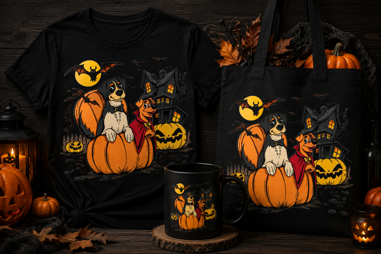 Halloween Dog Dad PNG | Funny Pumpkin Dog Family Clipart