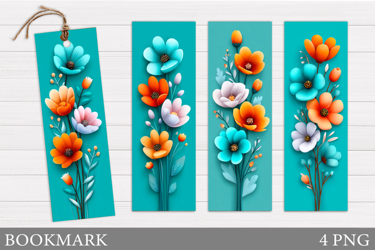 Floral Bookmark Design. Flowers Bookmark Sublimation