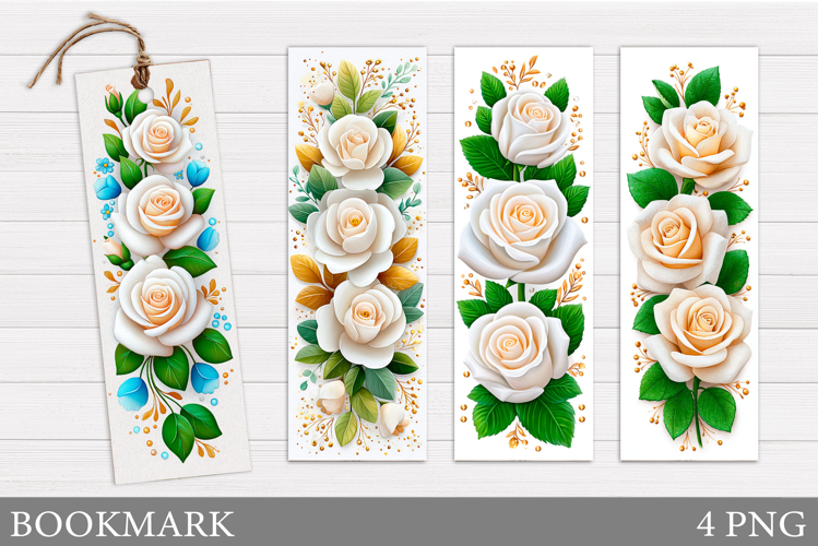 Roses Bookmark Design. Flowers Bookmark Sublimation