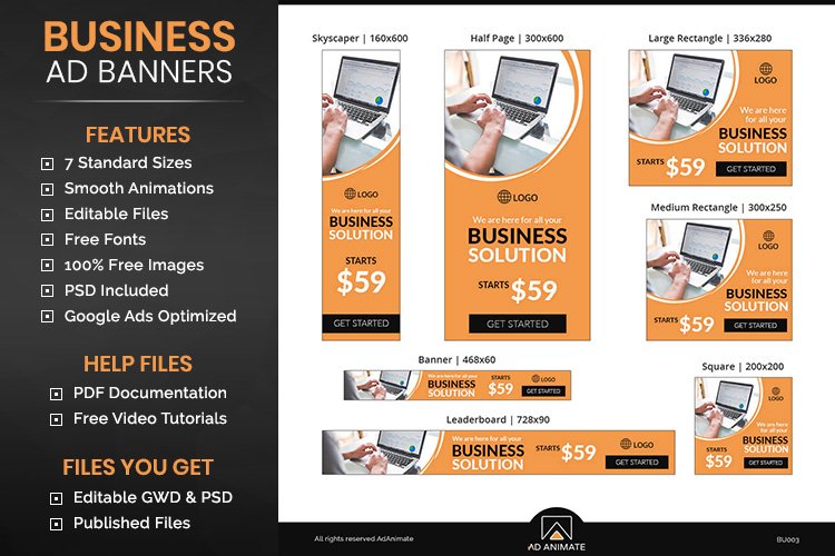 Business Banner Animated Ad Template - BU003 example image 1