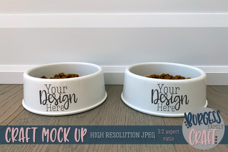 Dog cat dishes craft mock up |High Resolution JPEG example image 1