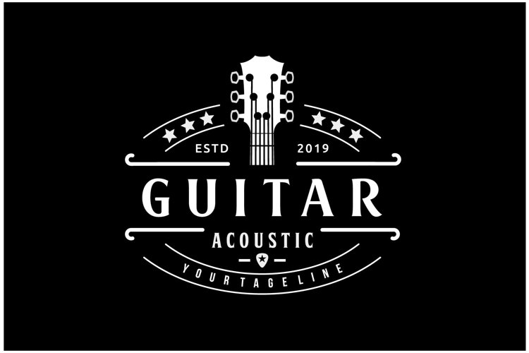Acoustic Guitar Music Western Vintage Retro Bar logo design (1143993 ... Vintage Music Logos