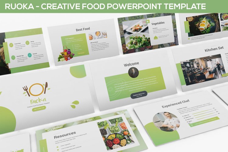 Ruoka - Creative Food Powerpoint Template example image 1