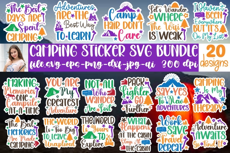 Camping Sticker SVG Bundle