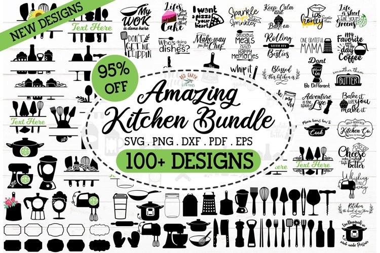 HUGE Kitchen bundle SVG,kitchen quotes,kitchen monograms SVG example image 1