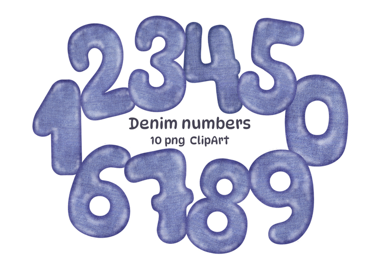 Denim numbers clipart