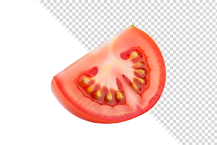 Fresh Red Tomato Slice Isolated on Transparent Background
