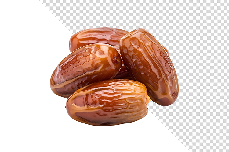 Group of Fresh Brown Dates Fruit Isolated