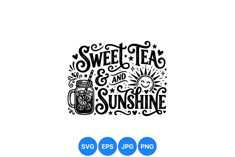 Hand Drawn Sweet Tea And Sunshine Clipart