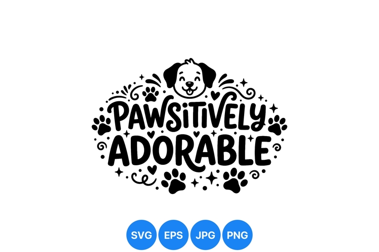 Cute Dog Paws Decorative Clipart Design