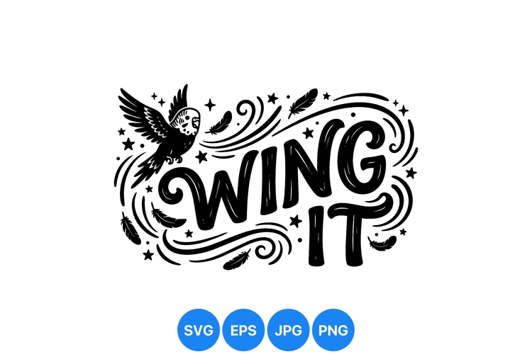 Hand Drawn Bird Typography Clipart Design