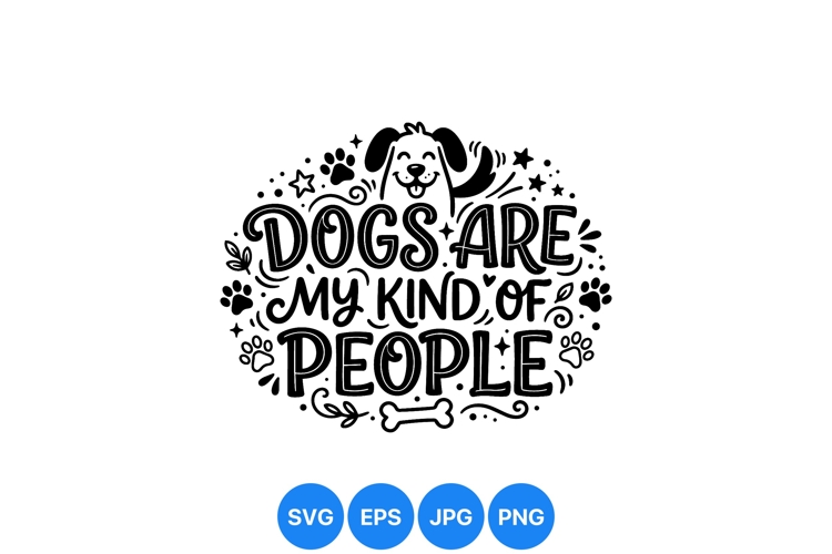 Hand Drawn Dog Typography Design Illustration
