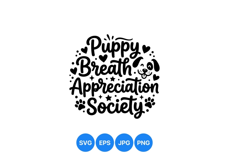 Playful Puppy Typography Design Illustration