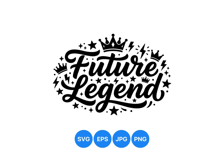 Hand Lettered Future Legend Typography Design SVG