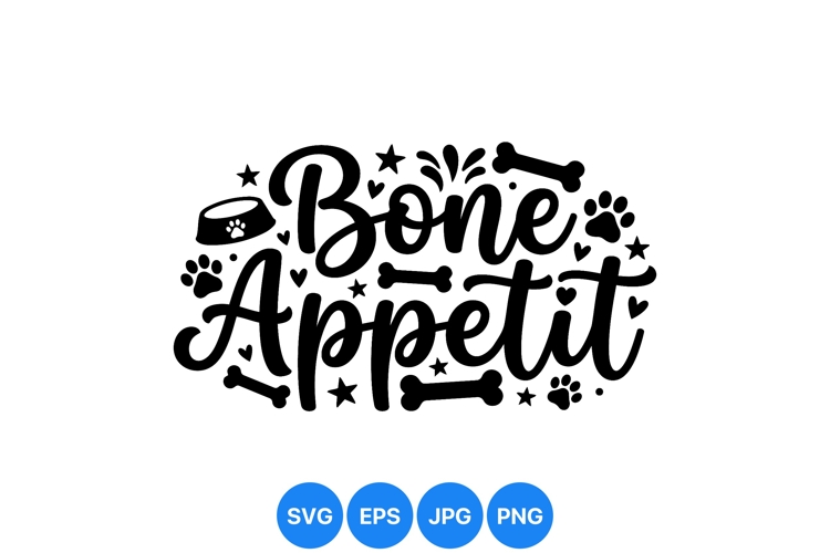 Funny Bone Appetit Dog Svg Illustration Design