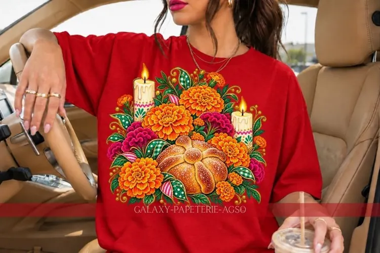Dia de Muertos Ofrenda PNG with Marigolds and Candles
