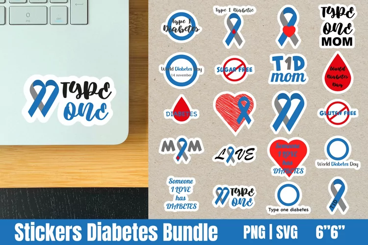 Stickers Diabetes, type 1 diabetes PNG. Best Seller