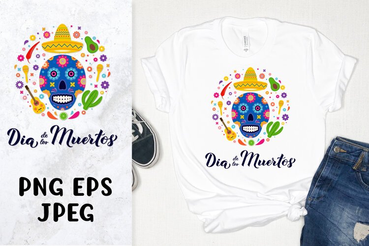 Dia de los Muertos sublimation design example image 1