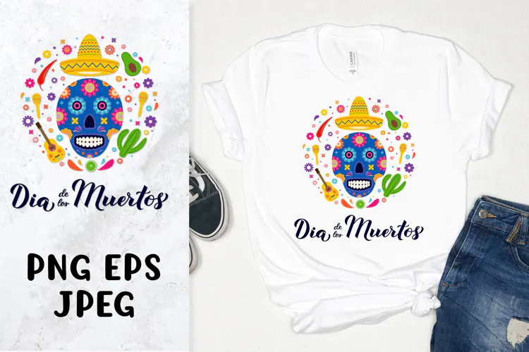 Dia de los Muertos sublimation design