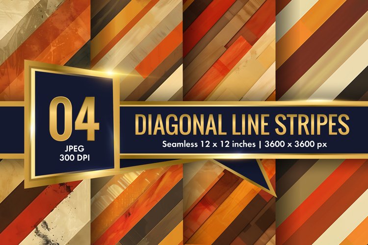 Diagonal Pattern Seamless Texture Striped Line Digital Paper example image 1