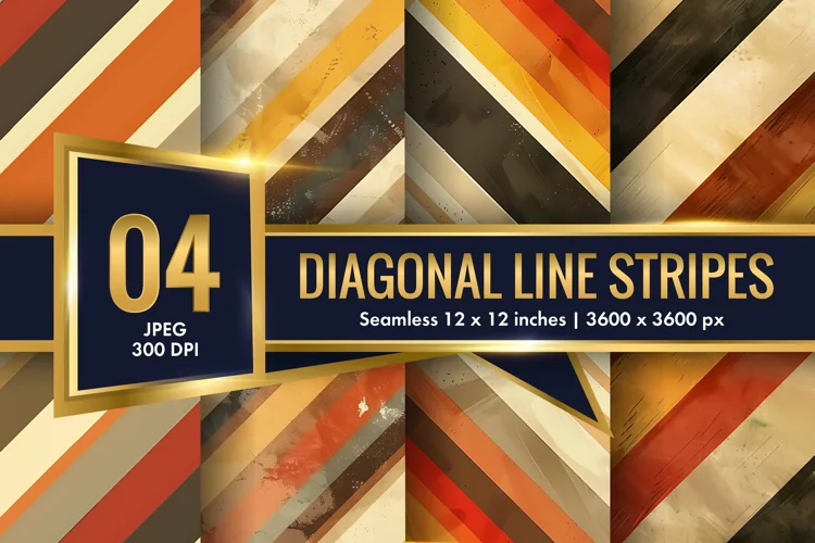 Diagonal Pattern Seamless Texture Striped Line Digital Paper