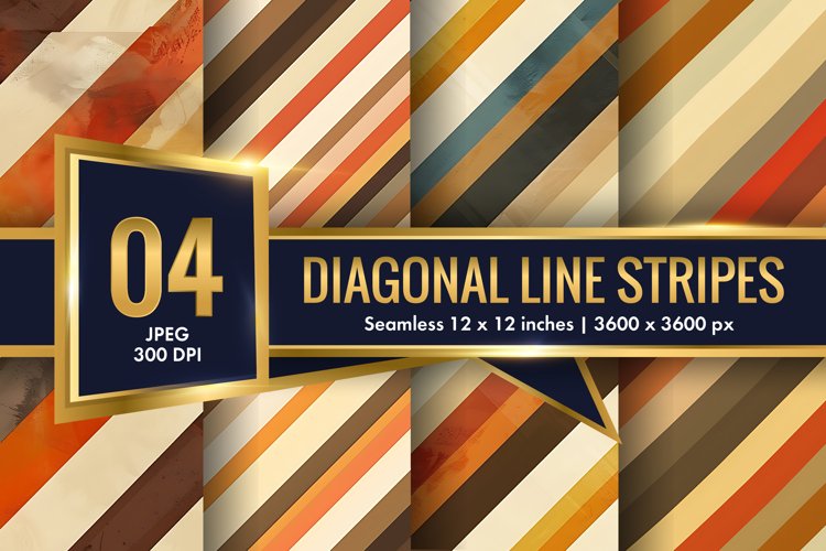 Diagonal Pattern Seamless Texture Striped Line Digital Paper example image 1