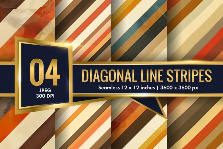 Diagonal Pattern Seamless Texture Striped Line Digital Paper