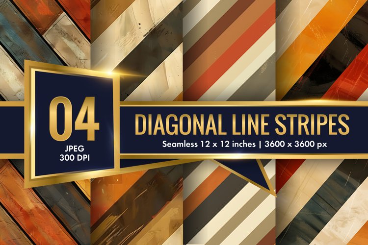 Diagonal Pattern Seamless Texture Striped Line Digital Paper example image 1