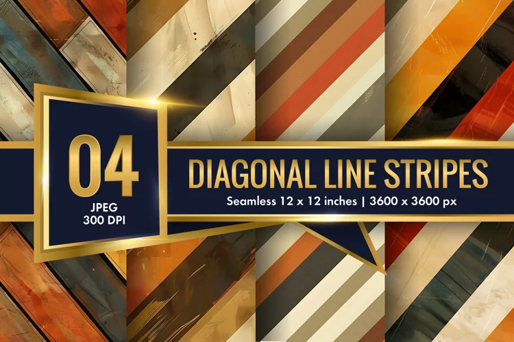 Diagonal Pattern Seamless Texture Striped Line Digital Paper