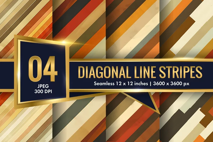 Diagonal Pattern Seamless Texture Striped Line Digital Paper