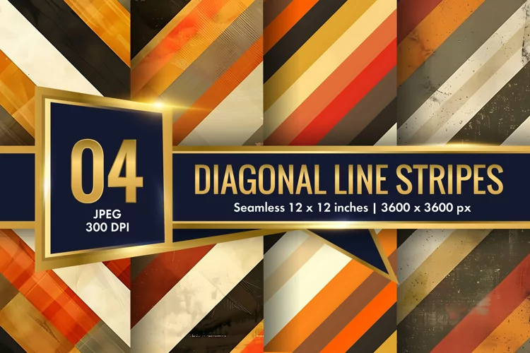 Diagonal Pattern Seamless Texture Striped Line Digital Paper