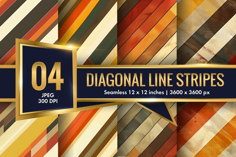 Diagonal Pattern Seamless Texture Striped Line Digital Paper example image 1