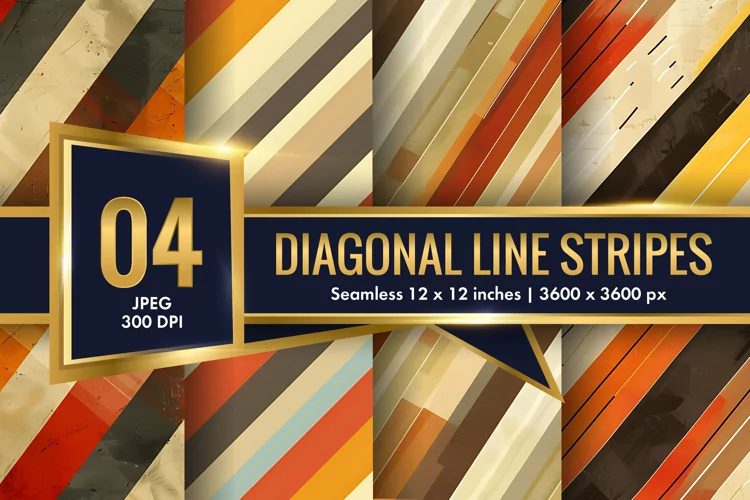 Diagonal Pattern Seamless Texture Striped Line Digital Paper