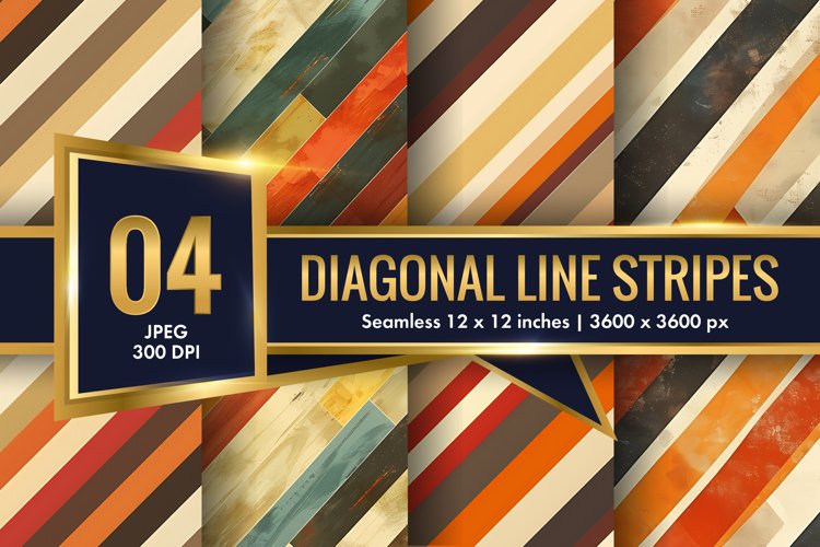 Diagonal Pattern Seamless Texture Striped Line Digital Paper example image 1