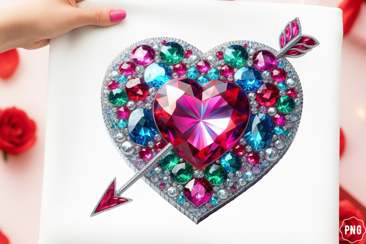 Diamond Glitter Valentine Png Heart Png