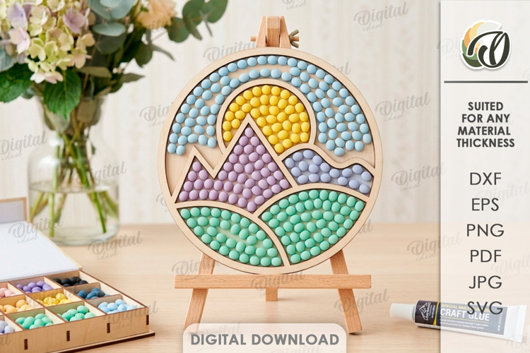 Diamond Mosaic Blank Laser Cut. Diamond Painting. Mountains