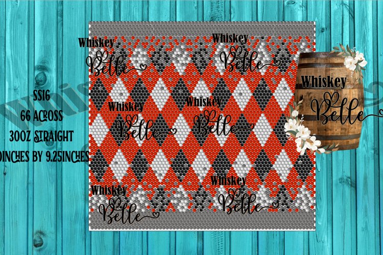 Harlequin Plaid Ombre SS16 30oz Rhinestone Pattern