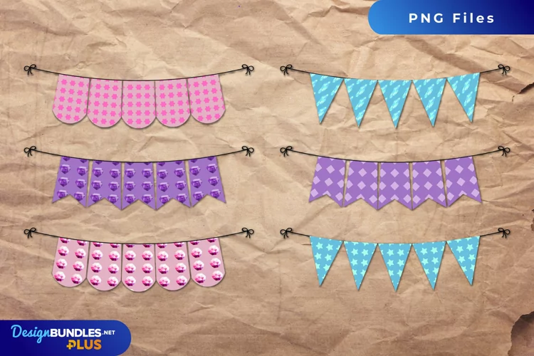 Diamond with Vintage Color Bunting Banner Sets