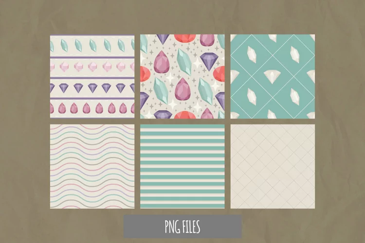 Diamond with Vintage Color Seamless Pattern Paper Packs