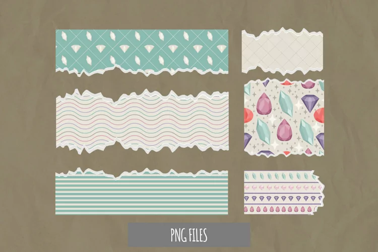 Diamond with Vintage Color Seamless Pattern Torn Paper